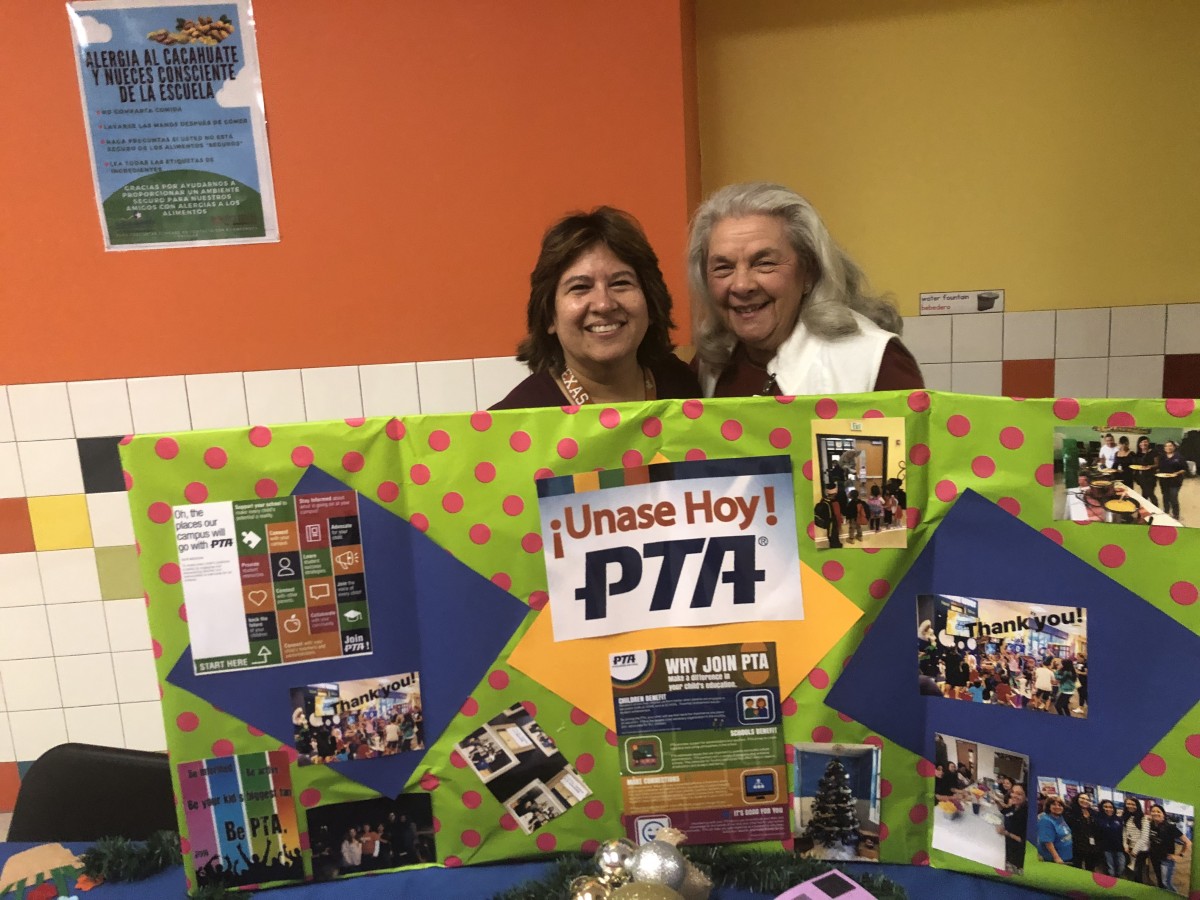 Anita Uphaus and Linda Perez at a PTA event.