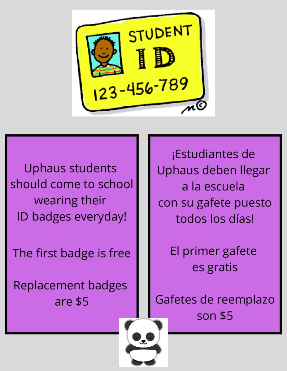 Uphaus students should wear their badge to school everyday