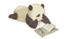 panda, book reading